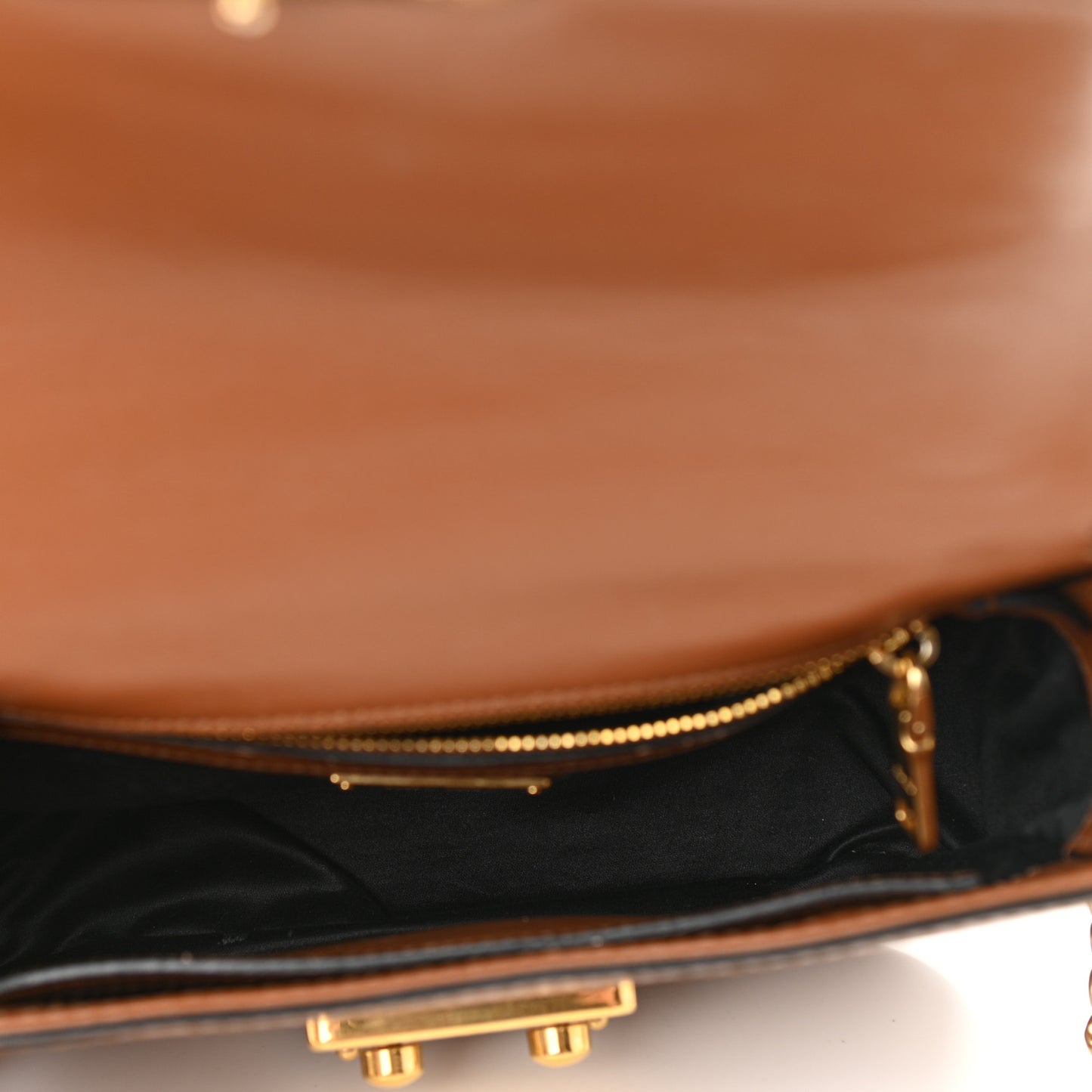 City Calf Lock Shoulder Bag Cognac