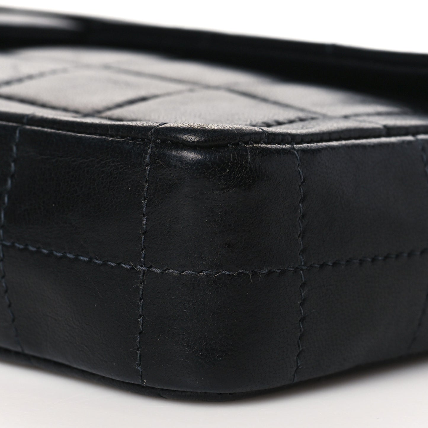 Lambskin East West Chocolate Bar Flap Black