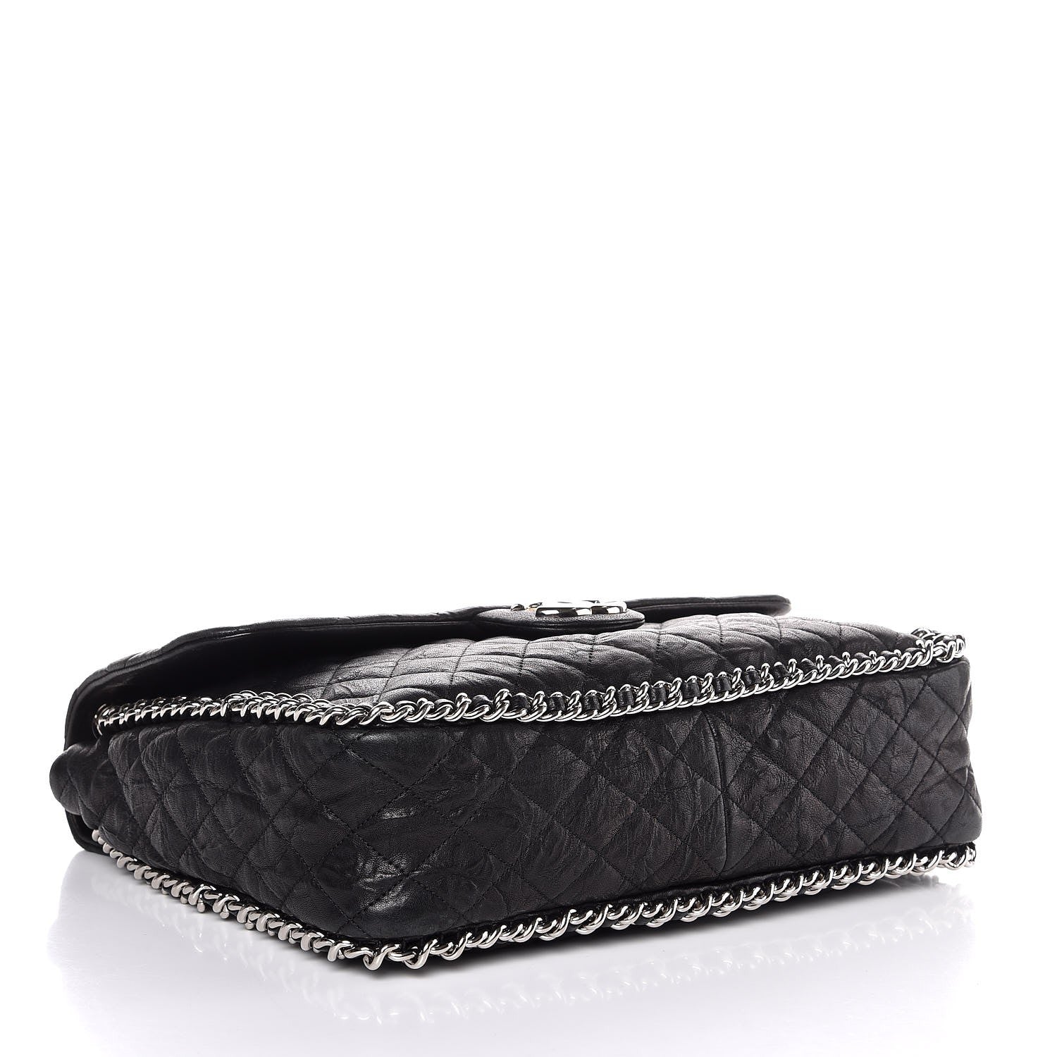 Chanel Washed Lambskin Quilted Maxi Chain Around Flap Black 4 of 8