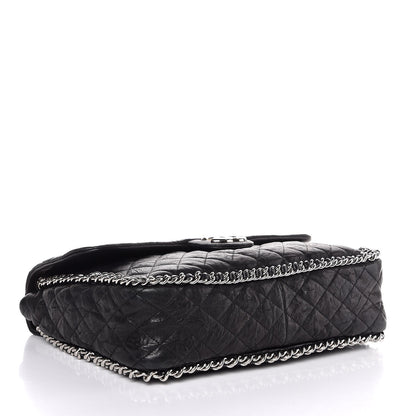 Chanel Washed Lambskin Quilted Maxi Chain Around Flap Black 4 of 8