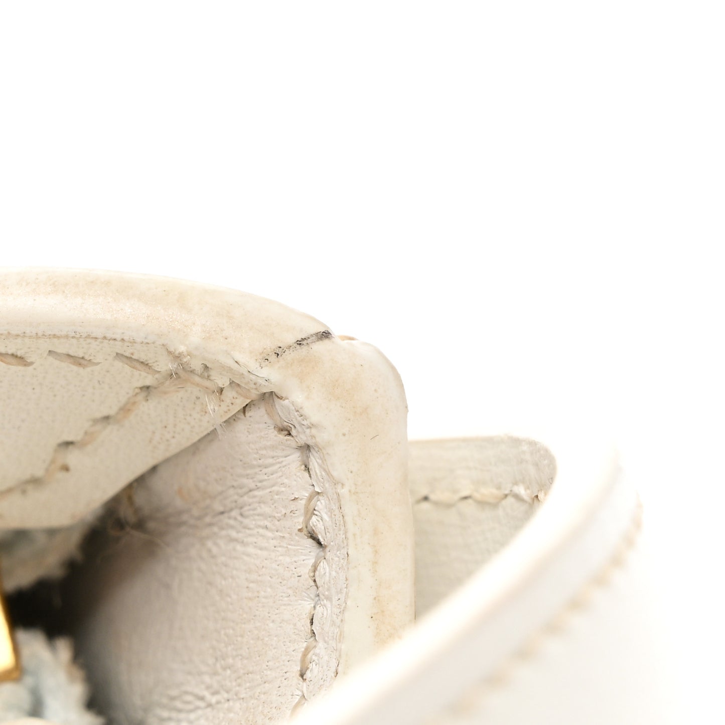 Shiny Calfskin Medium Croque Bag Artic White