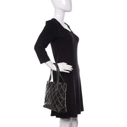 Chanel Calfskin Contrast Stitch Surpique Tote Black 2 of 10