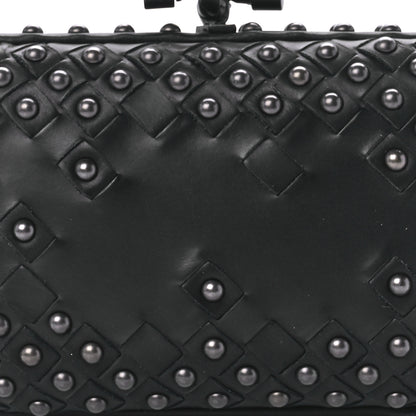 Bottega Veneta Waxy Nappa Intrecciato Knot Studded Clutch Black 6 of 10