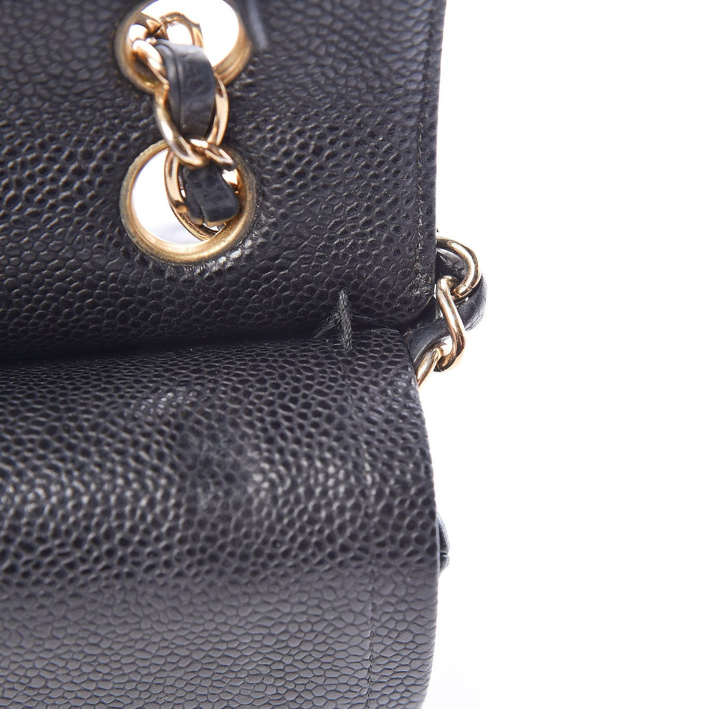 Caviar Quilted Small Double Flap Black