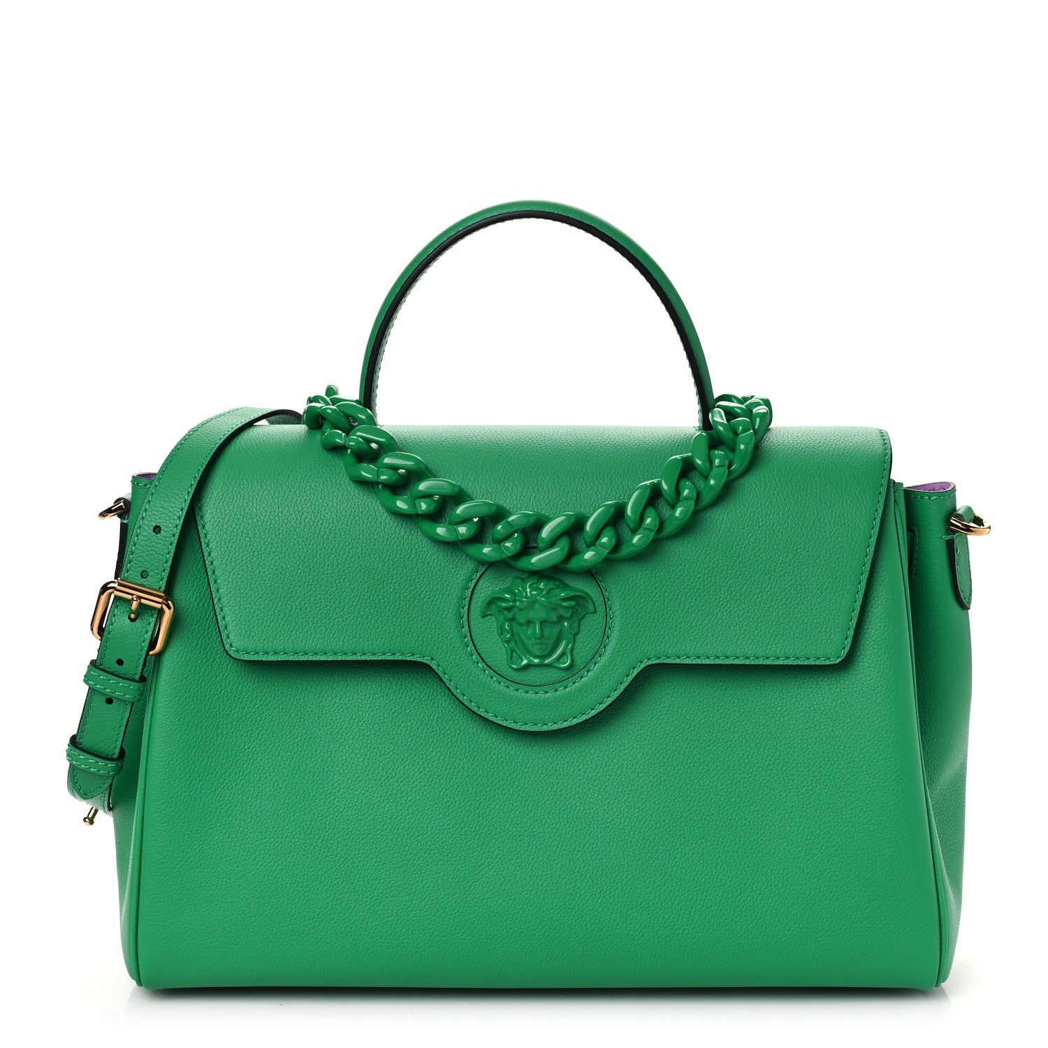 Versace Calfskin Large La Medusa Bag Green 1 of 8