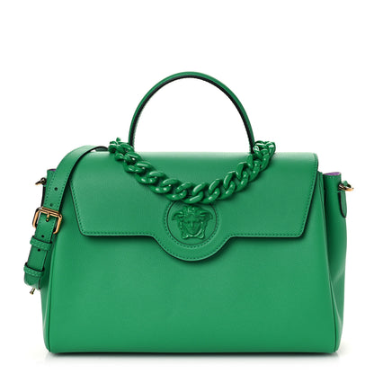 Versace Calfskin Large La Medusa Bag Green 1 of 8