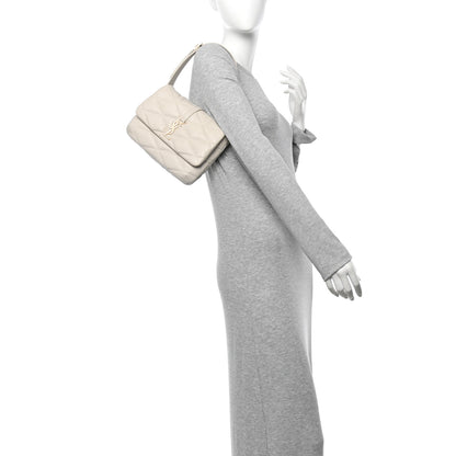 Saint Laurent Lambskin Quilted Le 57 Diamond Shoulder Bag Crema Soft 2 of 10