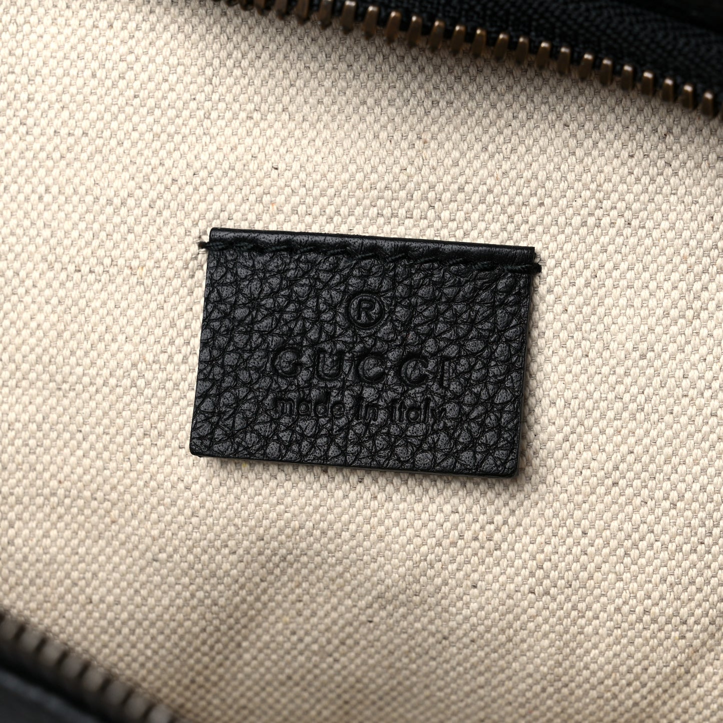 Grained Calfskin Logo Belt Bag Black