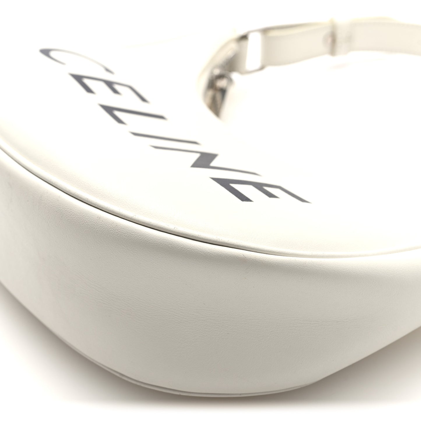 Smooth Calfskin Ava Logo Shoulder Bag White