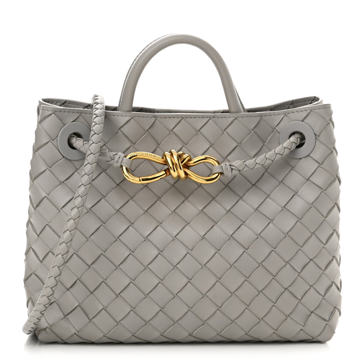 Nappa Intrecciato Small Andiamo Shoulder Bag Sterling