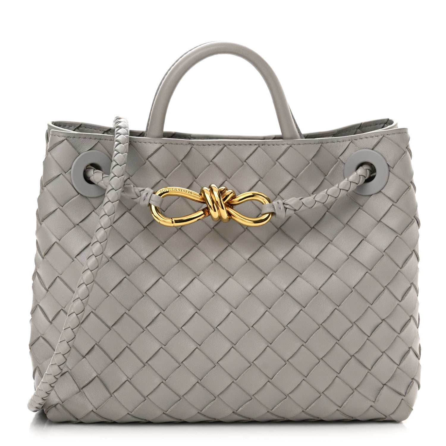 Bottega Veneta Nappa Intrecciato Small Andiamo Shoulder Bag Sterling 1 of 9