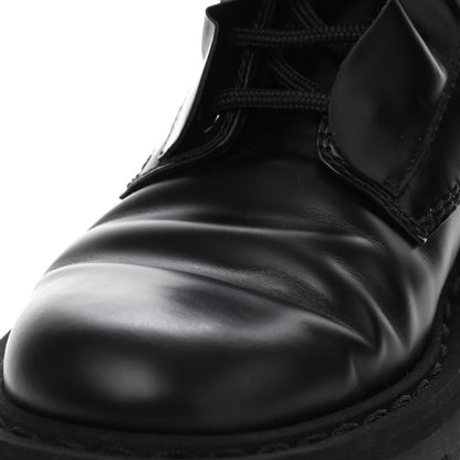 Valentino Garavani Calfskin Ruffle Heart Love Combat Boots 38 Black 11 of 11