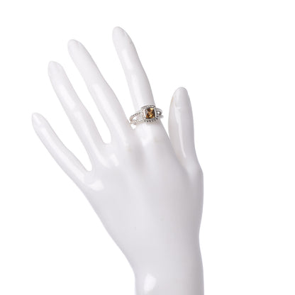 David Yurman Sterling Silver Diamond Citrine 7mm Petite Albion Ring 54 6.75 2 of 5