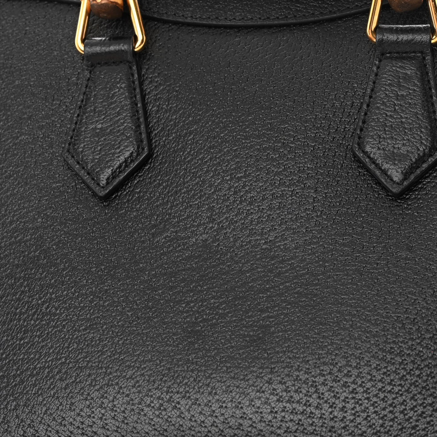 Textured Dollar Calfskin Web Small Diana Tote Bag Black Dusty Grey