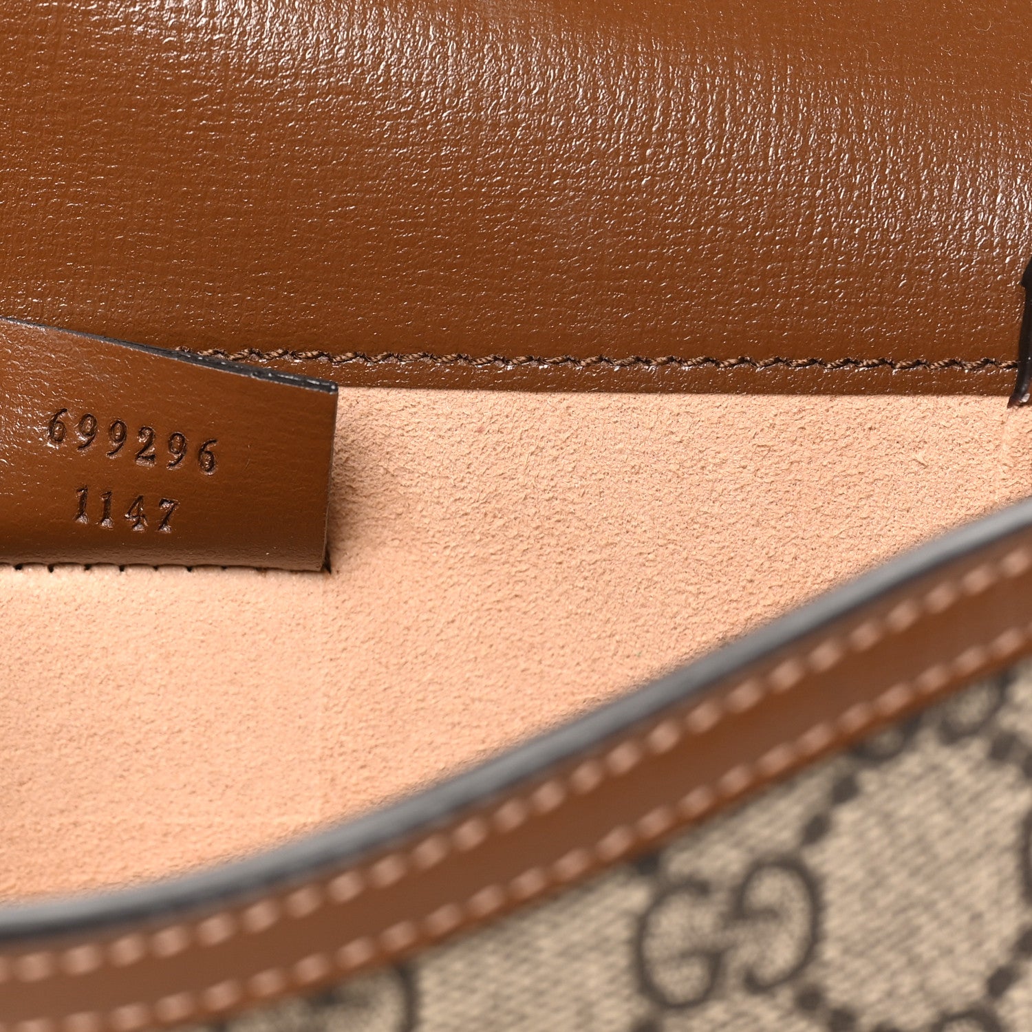 Gucci GG Supreme Monogram Mini Horsebit 1955 Shoulder Bag Beige Brown Sugar 7 of 10