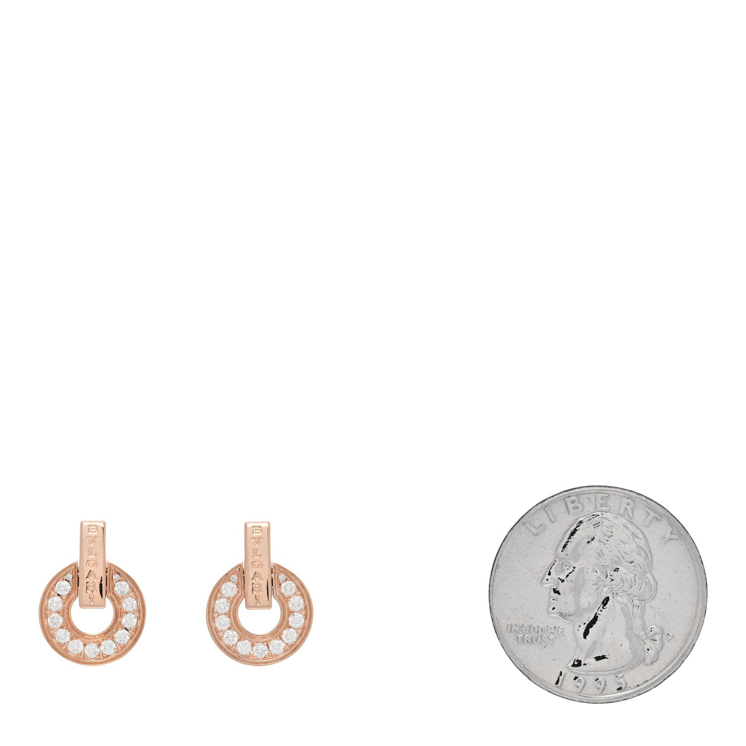 Bulgari 18K Rose Gold Diamond BVLGARI BVLGARI Openwork Earrings 2 of 6