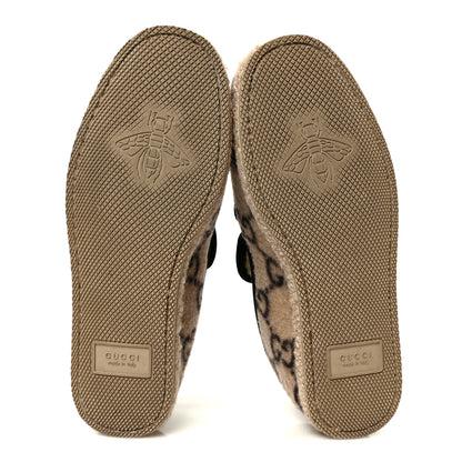 Gucci Covered Wool GG Monogram Womens Fria Horsebit Loafers 35.5 Beige Ebony Black Butterscotch 6 of 10