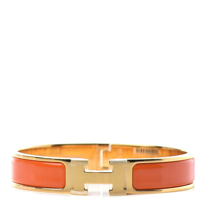 Hermes Enamel Narrow Clic Clac H Bracelet GM Orange 1 of 4