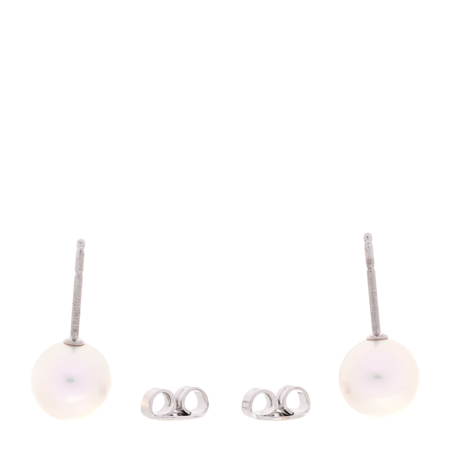 Mikimoto 18K White Gold Akoya Cultured Pearl 8-8.5mm Stud Earrings 4 of 5