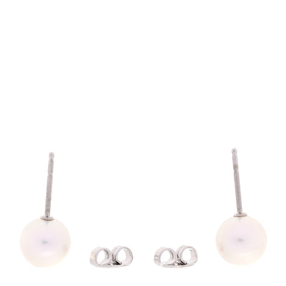 Mikimoto 18K White Gold Akoya Cultured Pearl 8-8.5mm Stud Earrings 4 of 5