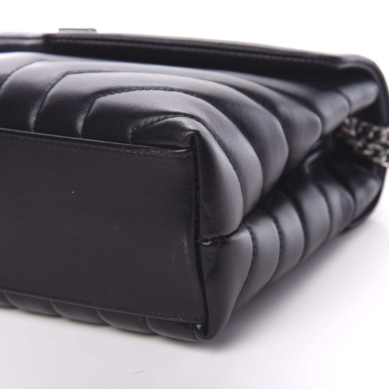 Saint Laurent Calfskin Y Quilted Monogram Small Loulou Chain Satchel Black 5 of 9