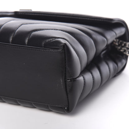 Saint Laurent Calfskin Y Quilted Monogram Small Loulou Chain Satchel Black 5 of 9