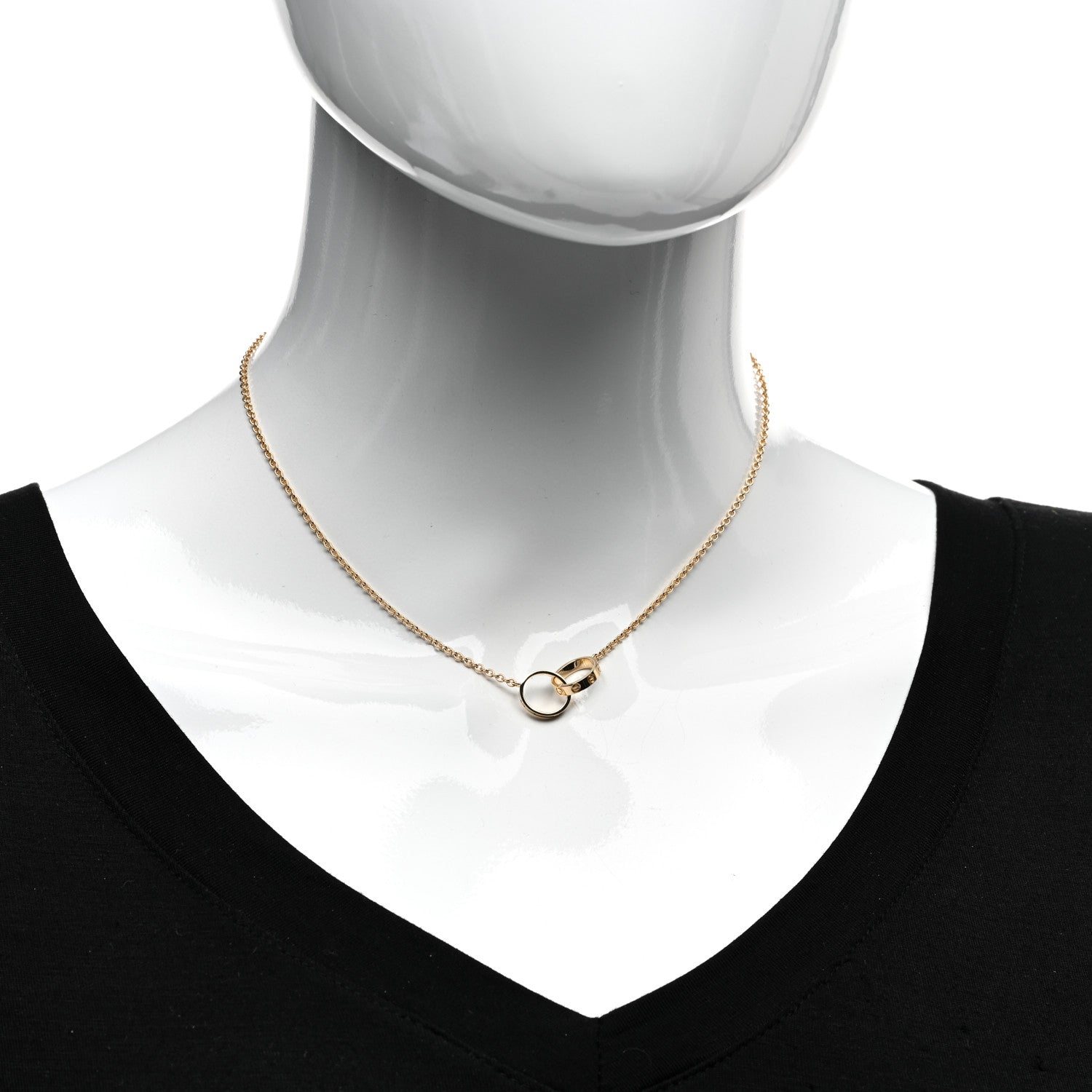 Cartier 18K Yellow Gold Interlocking LOVE Necklace 2 of 5