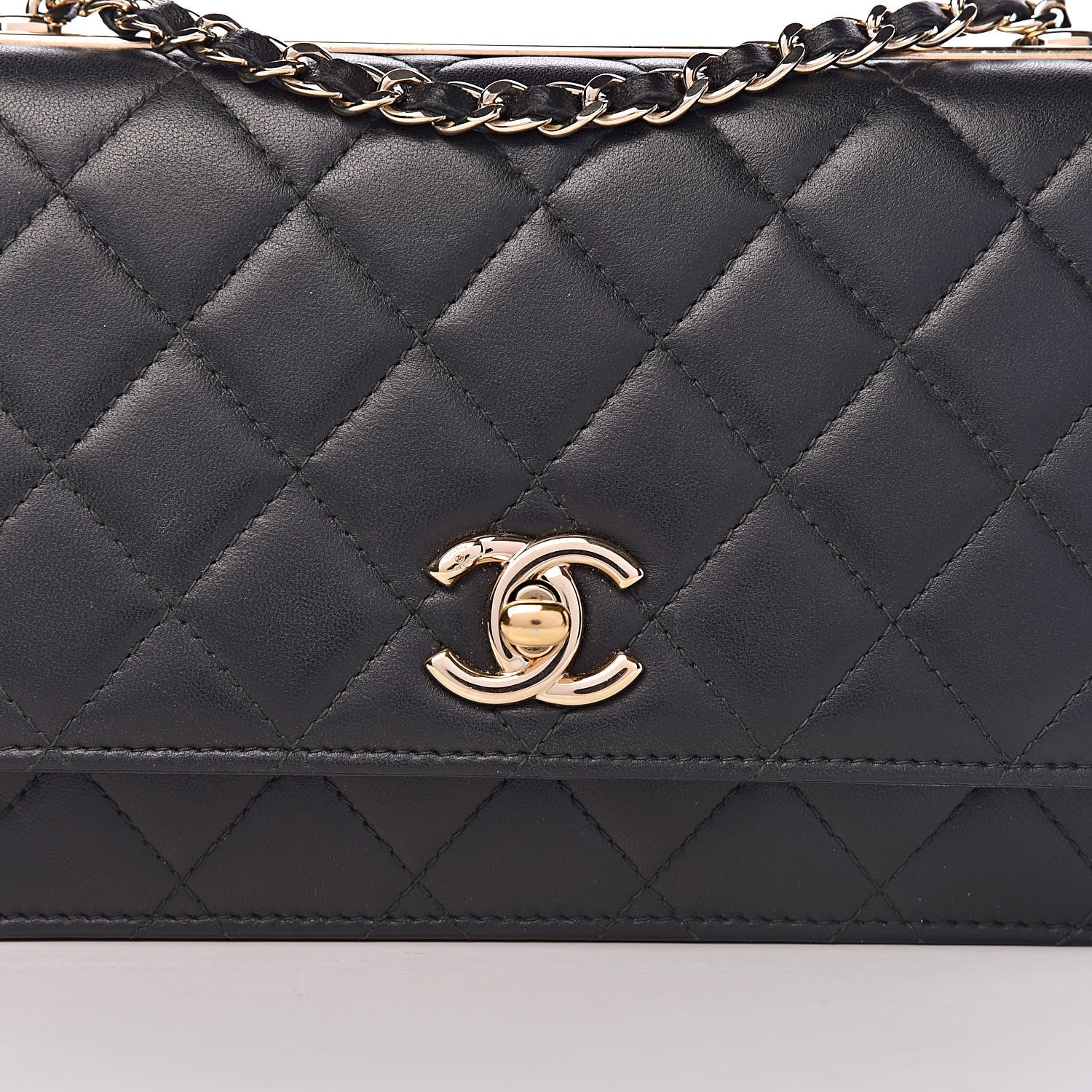 Chanel Lambskin Quilted Trendy CC Wallet On Chain WOC Black 17 of 17