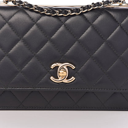 Chanel Lambskin Quilted Trendy CC Wallet On Chain WOC Black 17 of 17