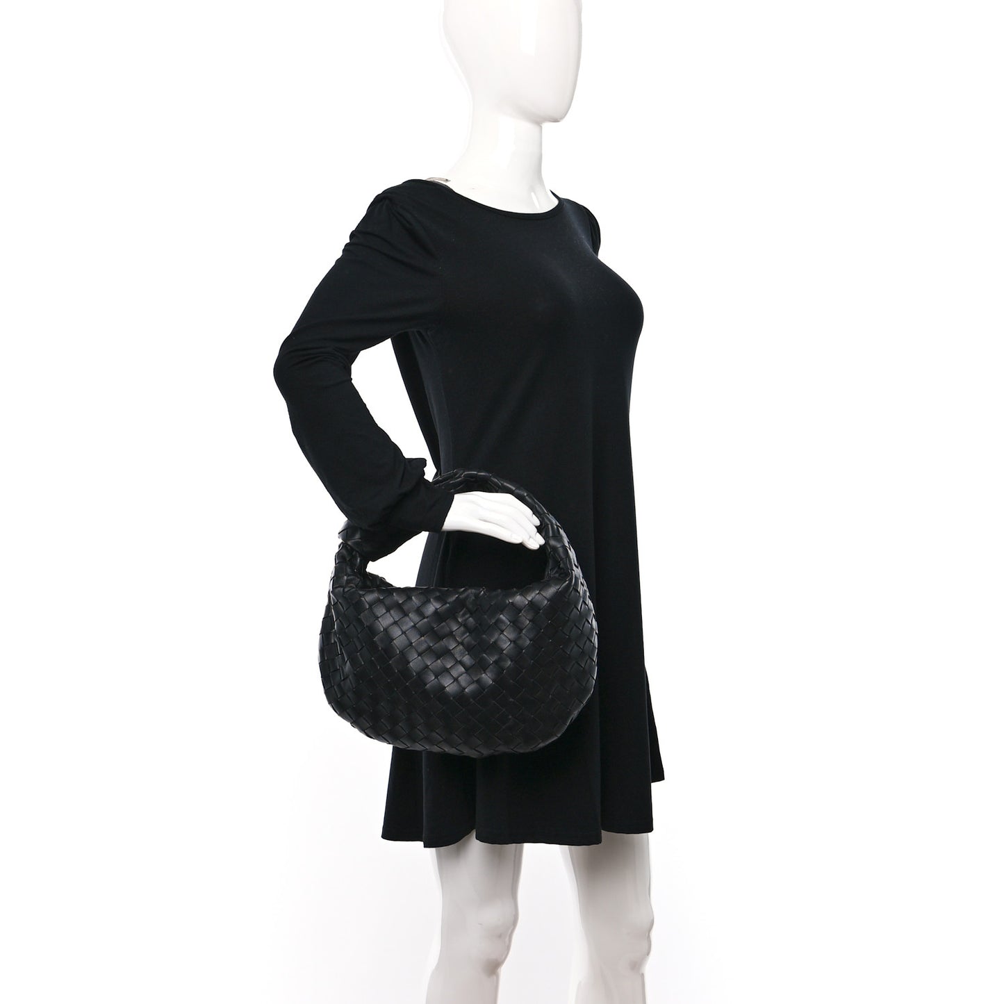 Nappa Intrecciato Teen Jodie Hobo Black