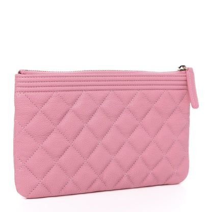 Chanel Caviar Quilted Zipped Boy Pouch Pink 3 of 8