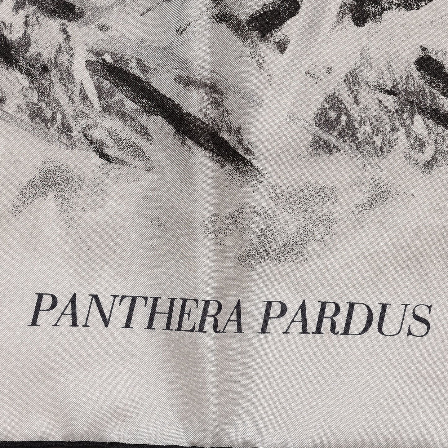 Silk Panthera Pardus Scarf 140 Black White Anthracite