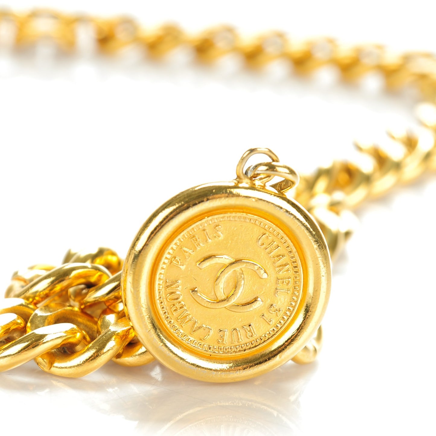 Chain CC 31 Rue Cambon Medallion Belt Gold