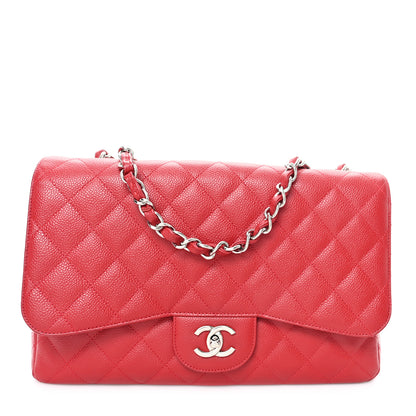 Chanel Caviar Quilted Jumbo Single Flap Red 1 of 11