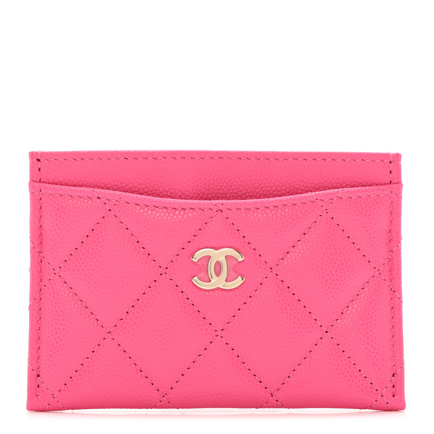 Chanel Caviar Quilted Card Holder Pink 1 of 8