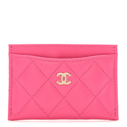 Chanel Caviar Quilted Card Holder Pink 1 of 8