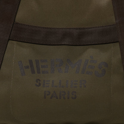 Hermes Toile Groom Boot And Helmet Bag Kaki Feu 8 of 12