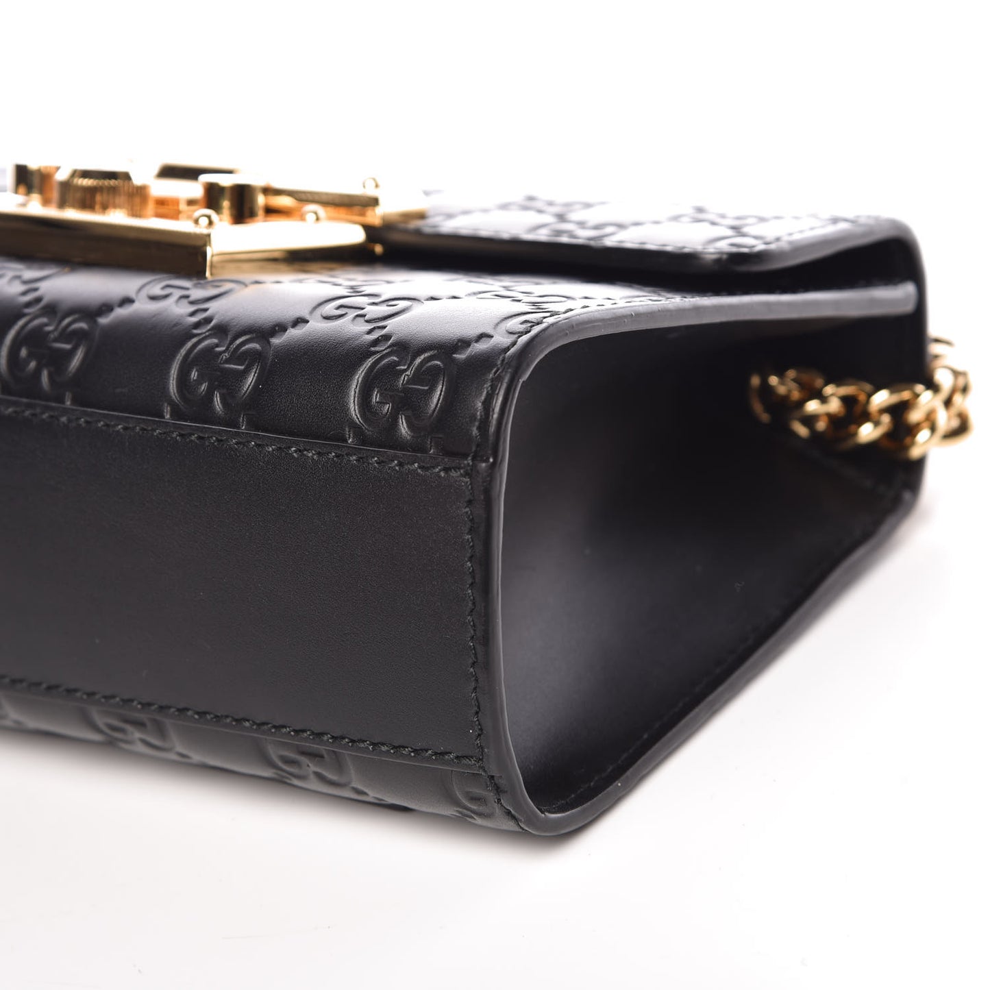 Guccissima Small Padlock Shoulder Bag Black