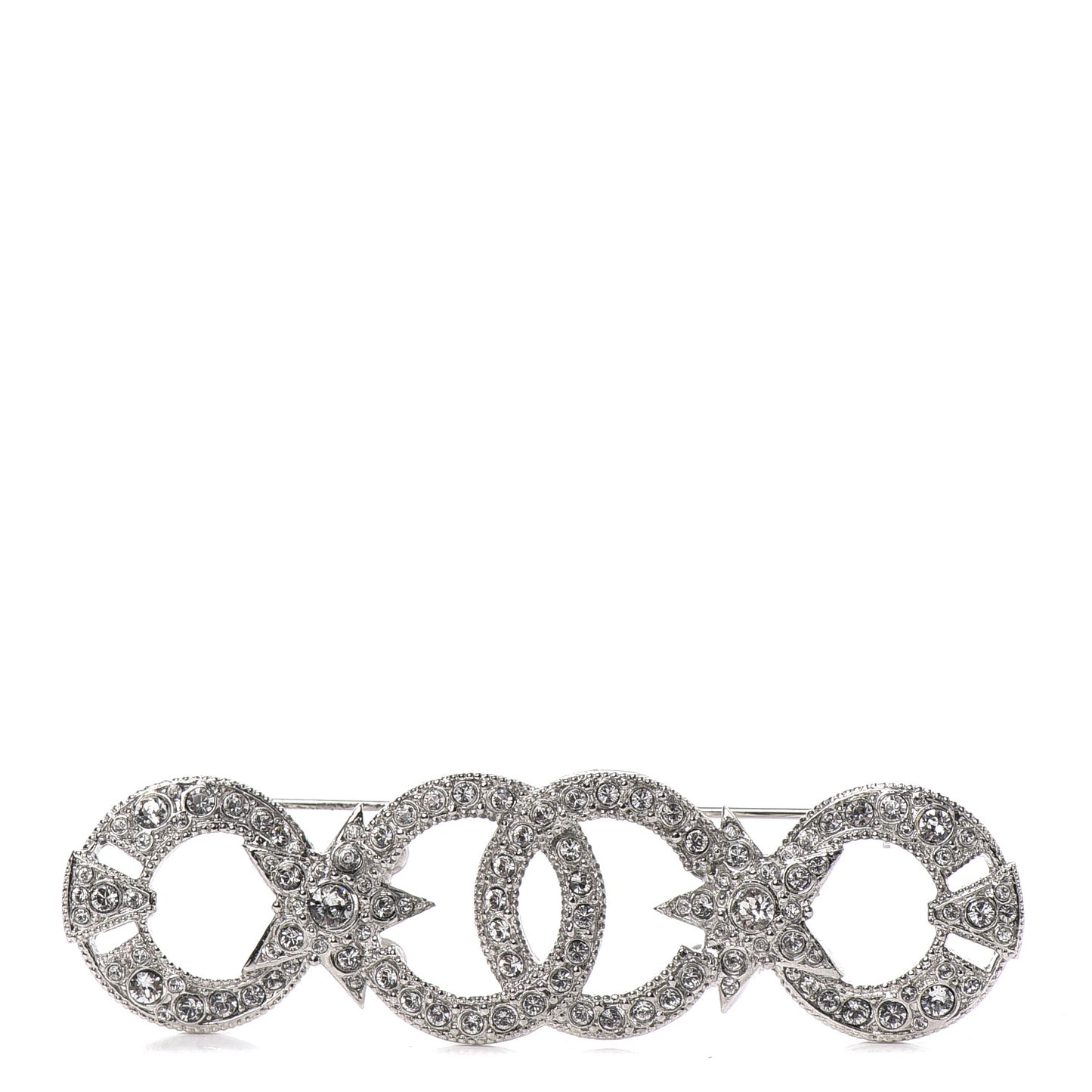 Crystal CC Star Brooch Silver