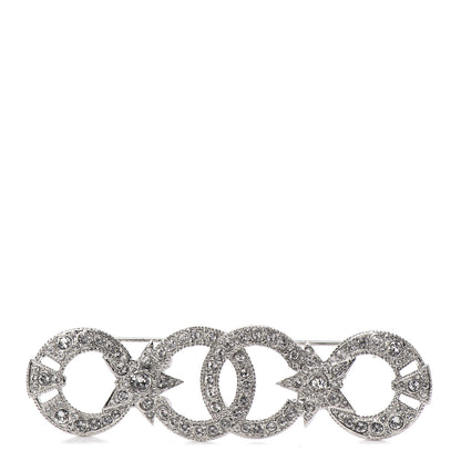 Chanel Crystal CC Star Brooch Silver 1 of 4