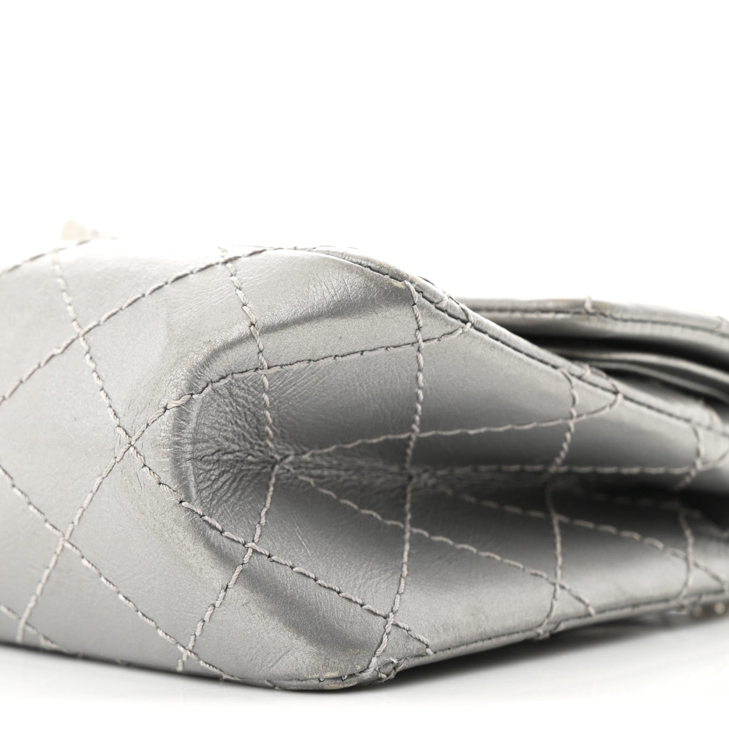 Chanel Metallic Aged Calfskin Quilted 2.55 Reissue Mini Flap Silver 10 of 10