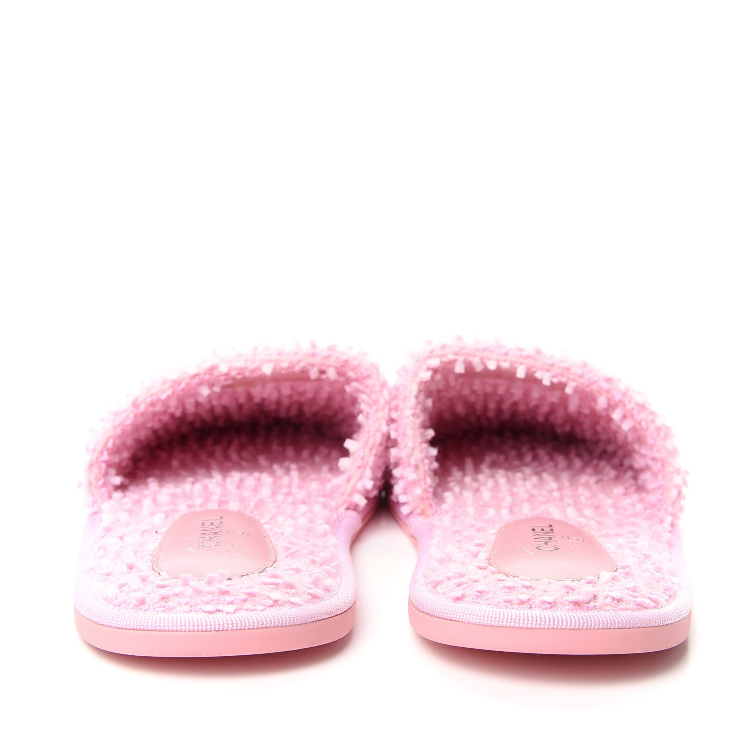 Chanel Tweed CC Flat Mules M Pink 7 of 10