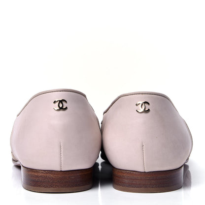 Chanel Toile Oily Calfskin CC Cap Toe Ballerina Flats 36.5 Beige Pink 4 of 6