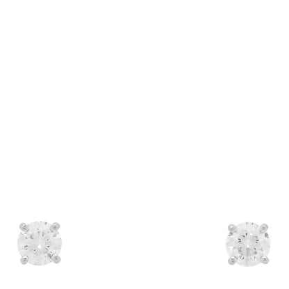 Tiffany Platinum Diamond .50ctw Solitaire Earrings 1 of 4