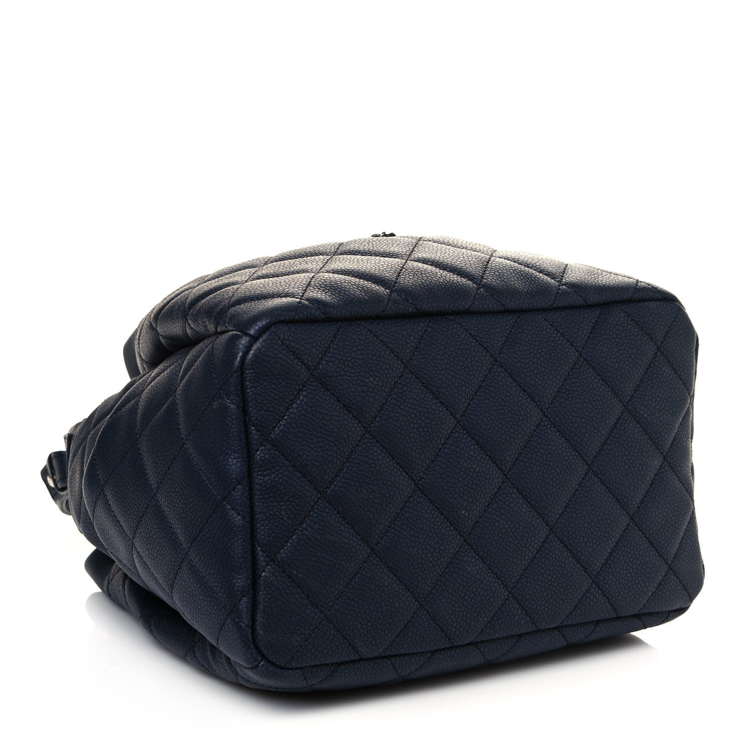 Chanel Grained Calfskin Quilted Medium CC Chain Bucket Drawstring Bag Blue 4 of 13