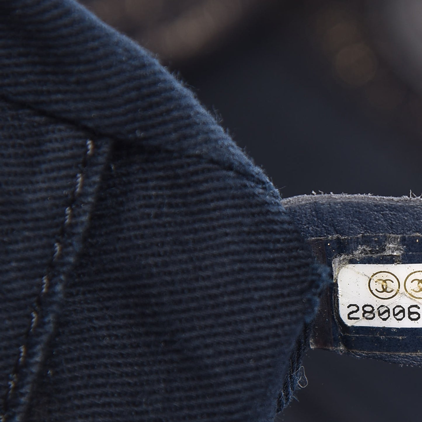 Lurex Canvas Medium Deauville Tote Navy Blue Gold