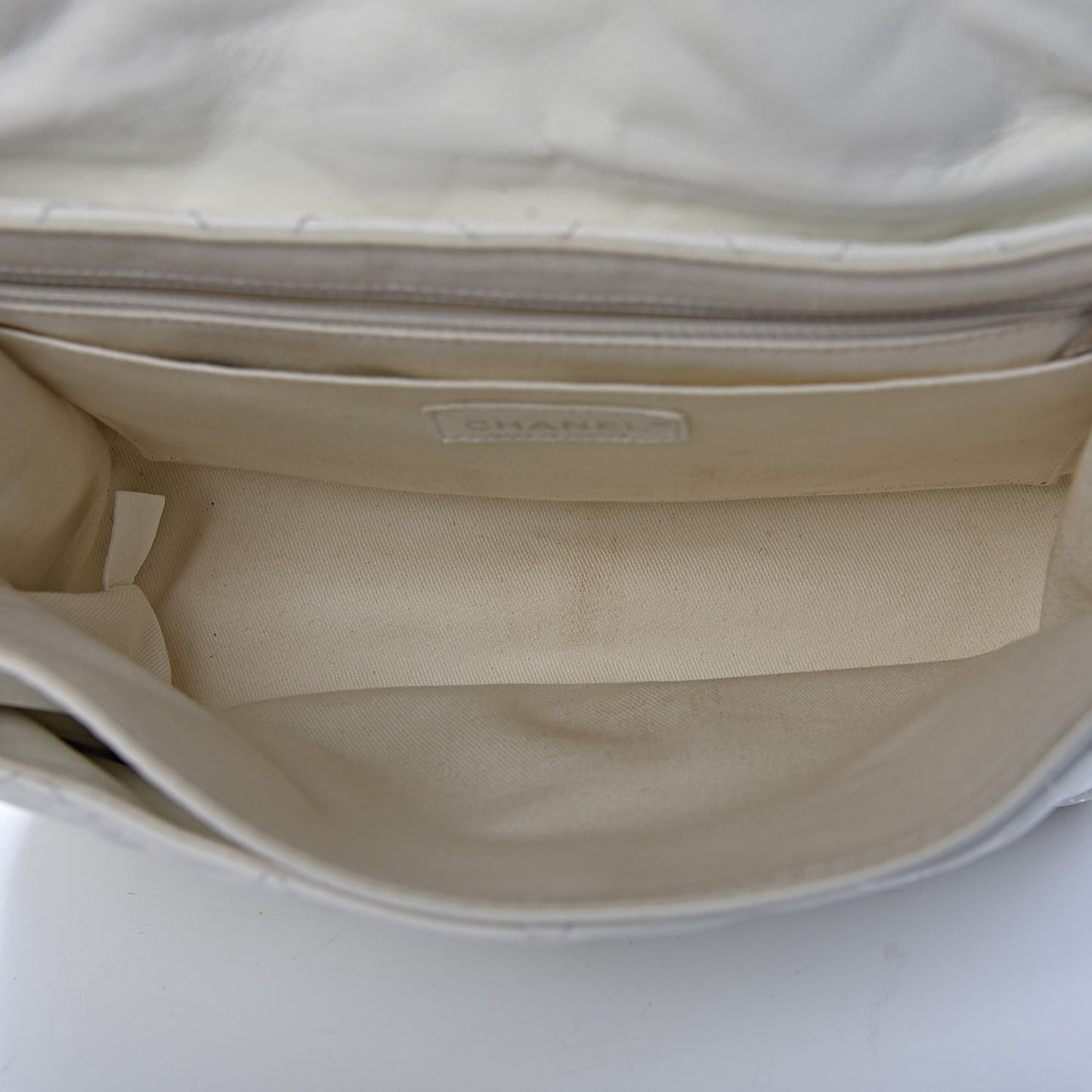 Lambskin Quilted Flap White