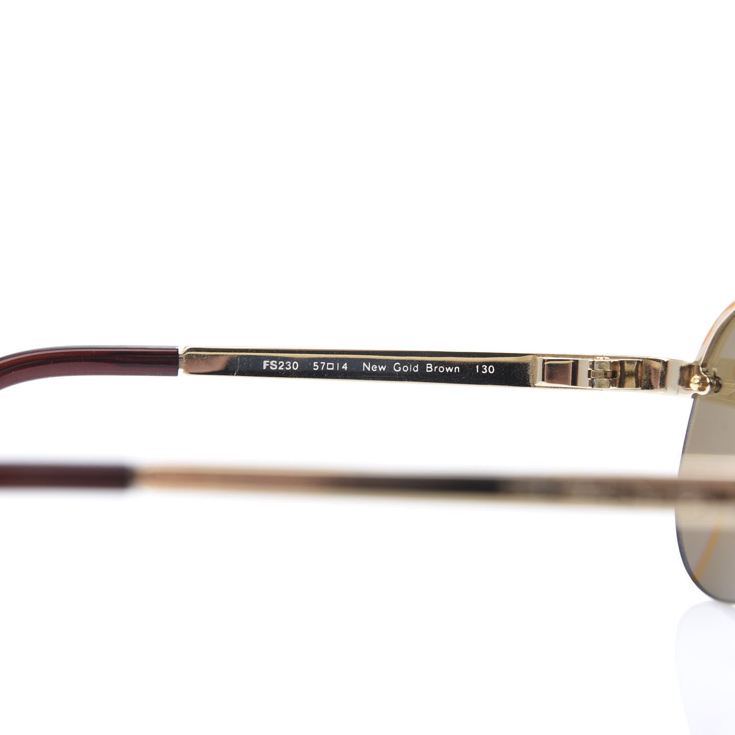 Fendi Metal Aviator Sunglasses FS230 New Gold Brown 5 of 6