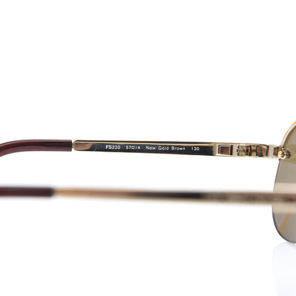 Fendi Metal Aviator Sunglasses FS230 New Gold Brown 5 of 6