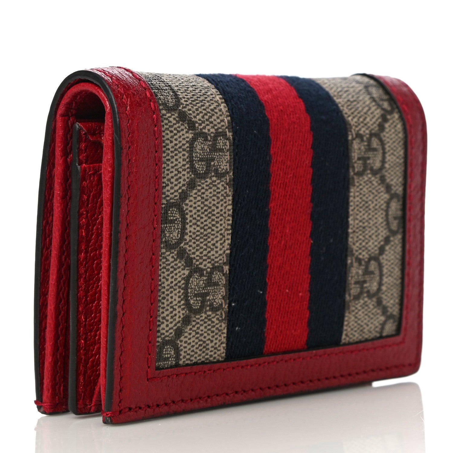 Gucci GG Supreme Monogram Queen Margaret Card Case Red 3 of 11